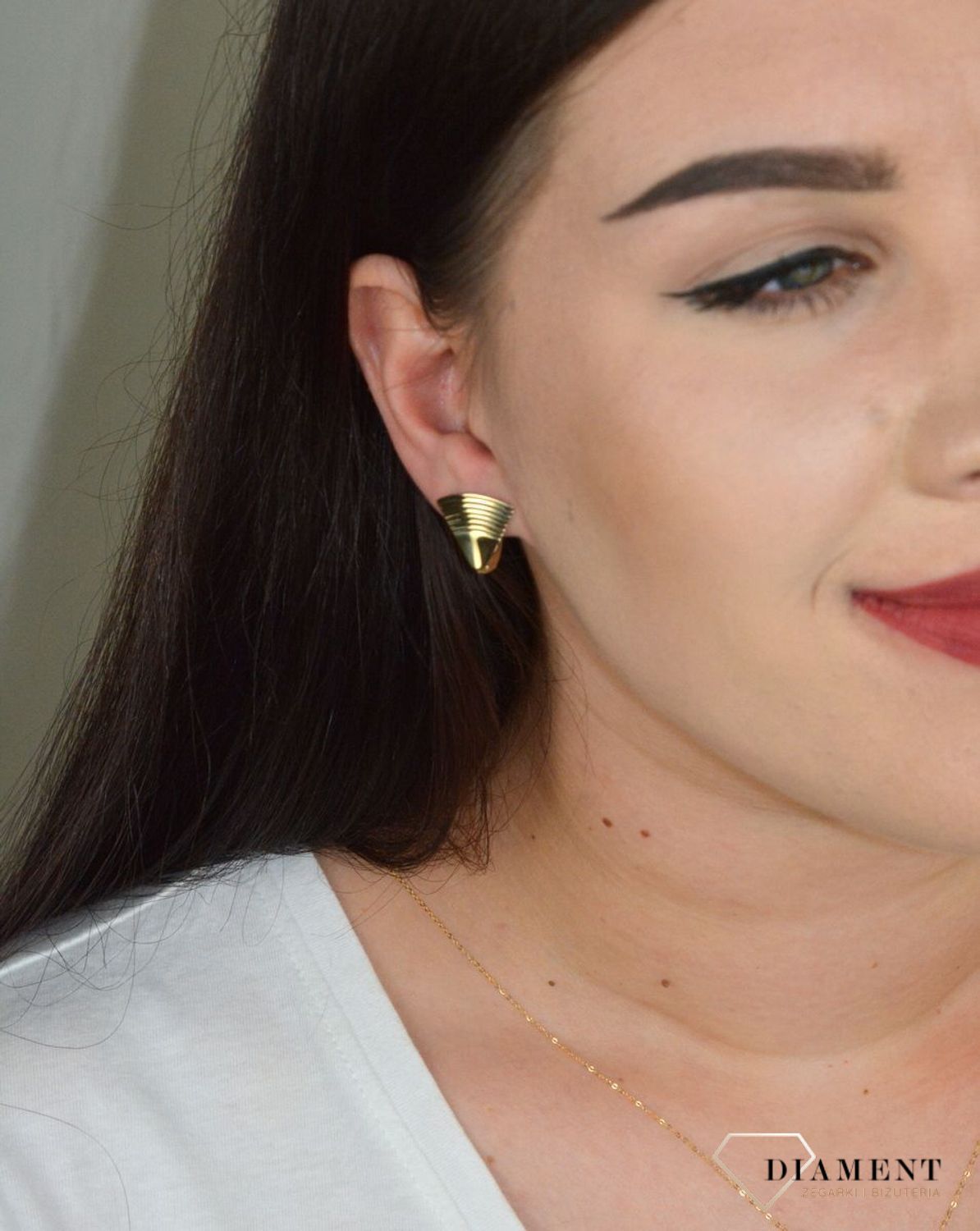 Złote kolczyki grawerowane wachlarze KL 3366.jpg